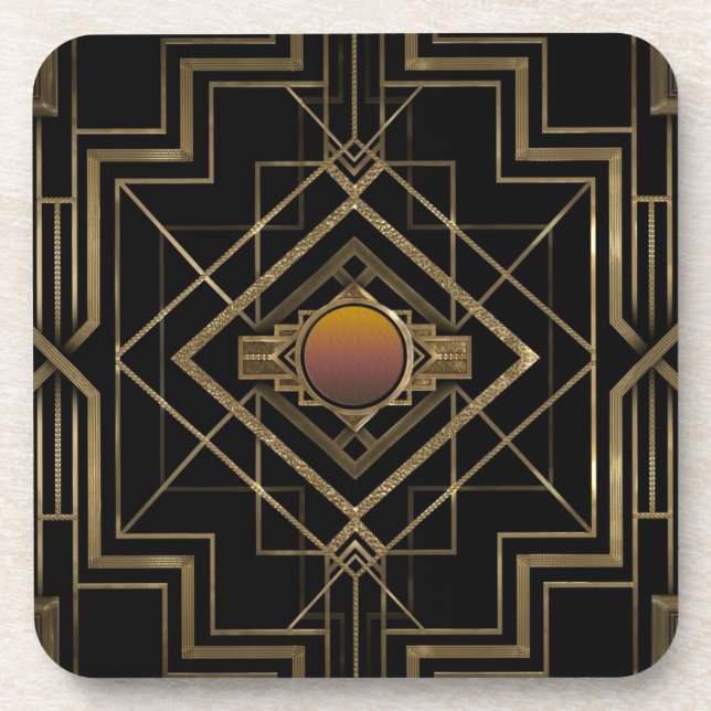 Posavasos Oro antiguo del art déco (Frente)