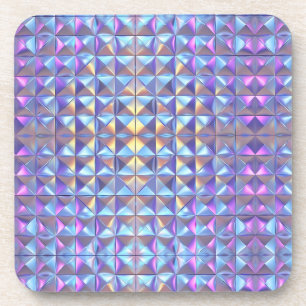Posavasos Oro, Azul y Púrpura Geométrico Irisado 2
