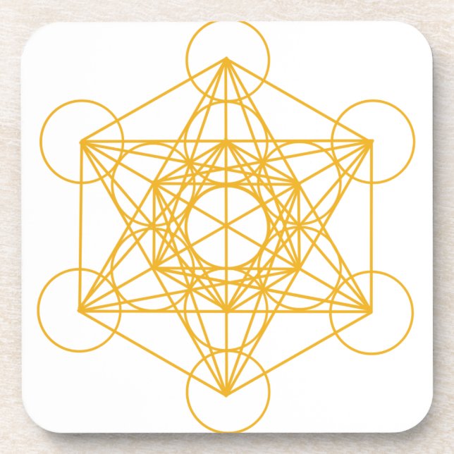 Posavasos Oro del cubo de Metatron (Frente)
