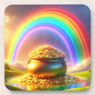 Posavasos Oro en la olla del arcoiris