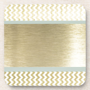 Posavasos Oro glamoroso de chevron