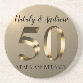 Posavasos Oro metálico 50 aniversario Boda