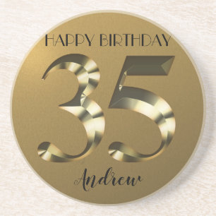 Posavasos Oro metálico de 35 años