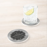 Posavasos Oro personalizado y 25 años de Boda negro<br><div class="desc">Diseño personalizado del 25º aniversario del boda con una impresionante imagen que muestra un brillante fondo plateado adornado con brillantes diamantes blancos.</div>