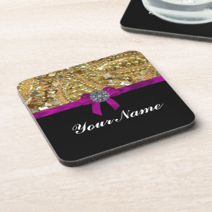 Posavasos oro Purpurinoso y negro