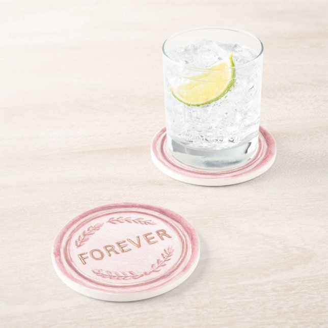 Posavasos Oro Rosa Por Siempre (Lado)