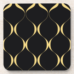 Posavasos Oro, sencillo, moderno, lujoso gráfico ondulado