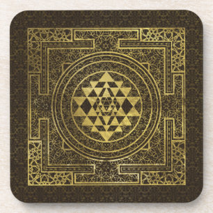 Posavasos Oro Sri Yantra/Sri Chakra