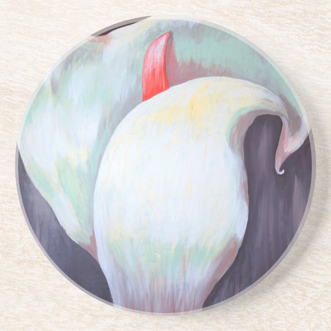 Posavasos Orquídea Blanca De Marfil Con Hues De Limón Lilac (Frente)