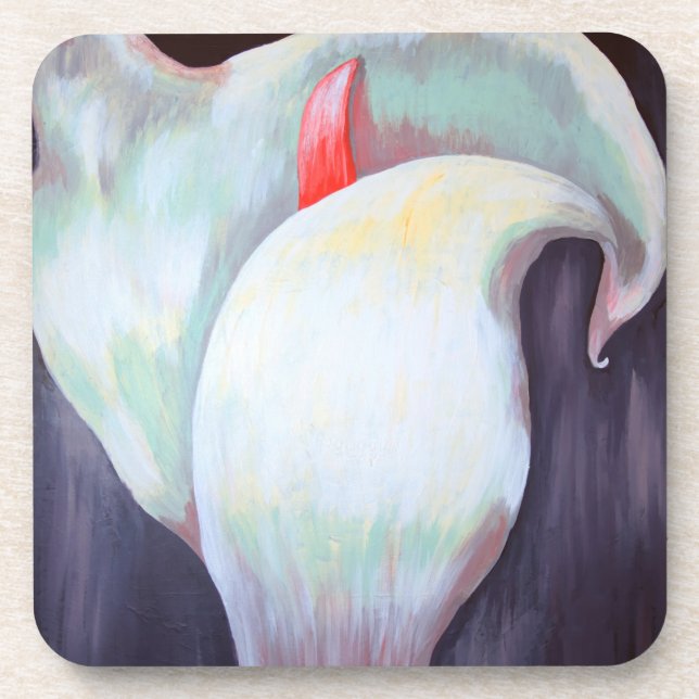 Posavasos Orquídea Blanca De Marfil Con Hues De Limón Lilac (Frente)