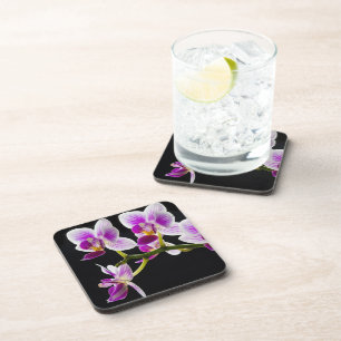 Posavasos Orquídea blanca y púrpura