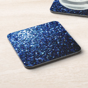 Posavasos Oscuro Azul profundo brillante purpurina chispas