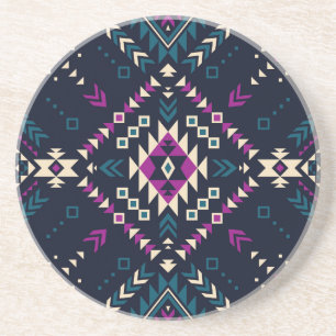 Posavasos Oscuro Navajo, geométrico vintage.