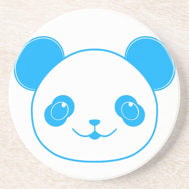Posavasos Oso azul de Kawaii Panda (Frente)