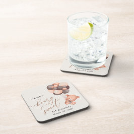 Posavasos Oso Bebé, Globos Marrones, Primer Cumpleaños