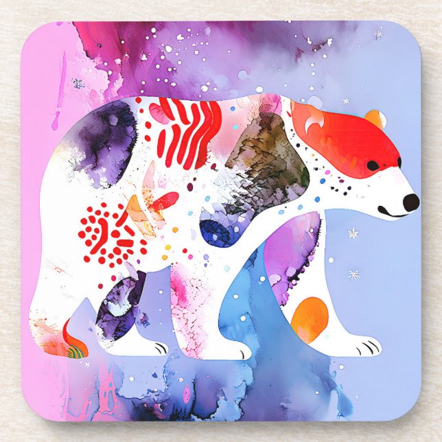 Posavasos Oso celeste con sonrisa (Frente)