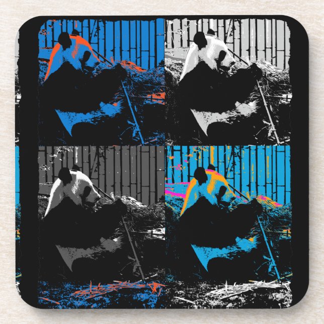 Posavasos Oso de Panda gigante con deliciosas hojas de bambú (Frente)