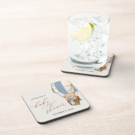 Posavasos Oso de peluche, globo de aire caliente azul, Baby