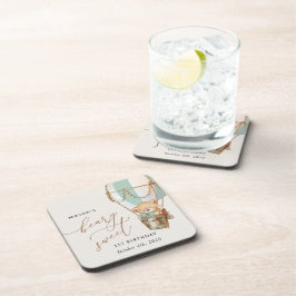 Posavasos Oso de peluche, globo de aire caliente verde, prim