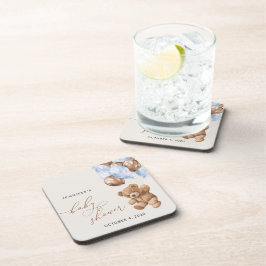 Posavasos Oso de peluche, Oso de bebé, Globos azules, Baby S