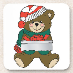 POSAVASOS OSO DE TEDDÍA "MERRY CHRISTMAS"