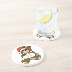 POSAVASOS OSO DE TEDDÍA "MERRY CHRISTMAS"