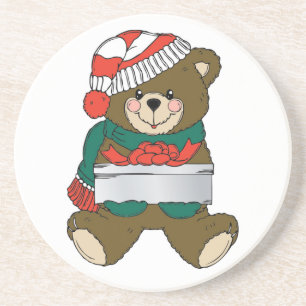 POSAVASOS OSO DE TEDDÍA "MERRY CHRISTMAS"