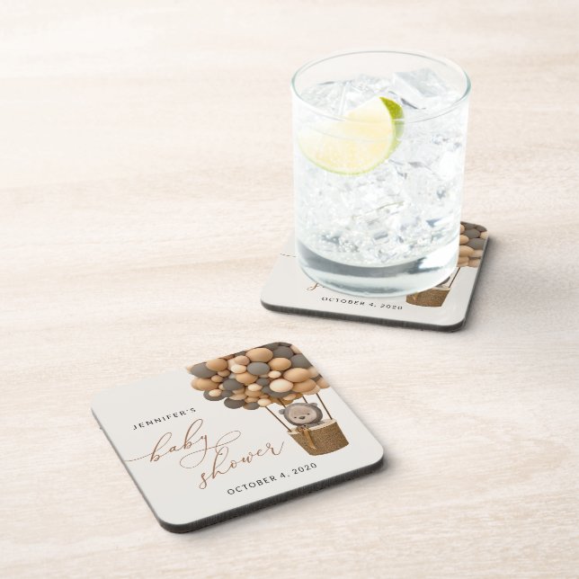 Posavasos Oso, globos pardos, globo de aire caliente, Baby S (Lado Derecho)