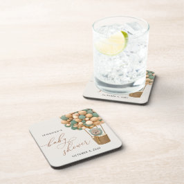 Posavasos Oso, globos verdes, globo de aire caliente, Baby S