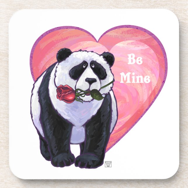 Posavasos Oso Panda Día de San Valentín (Frente)