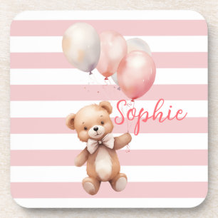 Posavasos Oso pequeño lindo en rosa