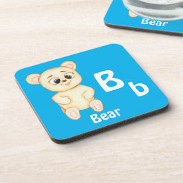 Posavasos Oso personaliza ABC: Letra B - Agrega tu nombre