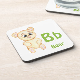 Posavasos Oso personaliza ABC: Letra B - Agrega tu nombre