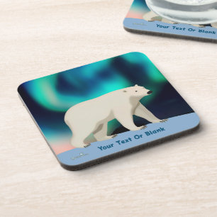 Posavasos Oso Polar Cutáneo y Luces del Norte