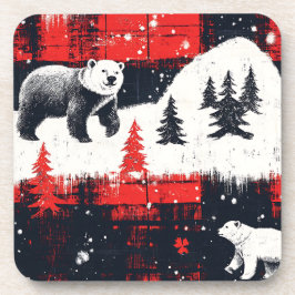 Posavasos Oso Polar de Búfalo Rojo
