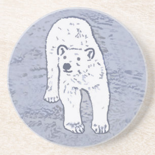 Posavasos Oso polar sobre pintura de hielo - Arte de vida sa