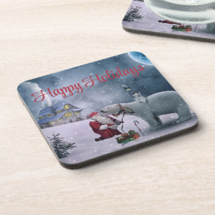 Posavasos Oso, Santa Claus y la casita