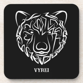 Posavasos Oso tribal blanco y negro