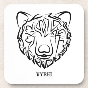 Posavasos Oso tribal blanco y negro