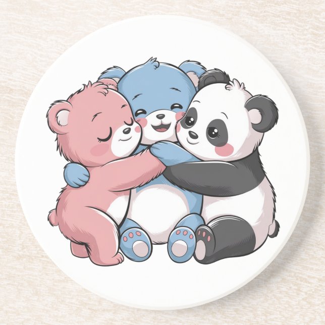 Posavasos Osos de peluche con panda (Frente)