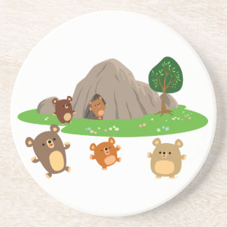 Posavasos Osos Personalizados cortos en una cueva