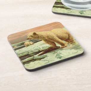 Posavasos osos polares sobre glaciares Dibujo artístico de l