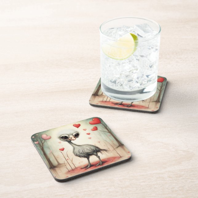 Posavasos Ostrich Amor 2 (Lado Derecho)