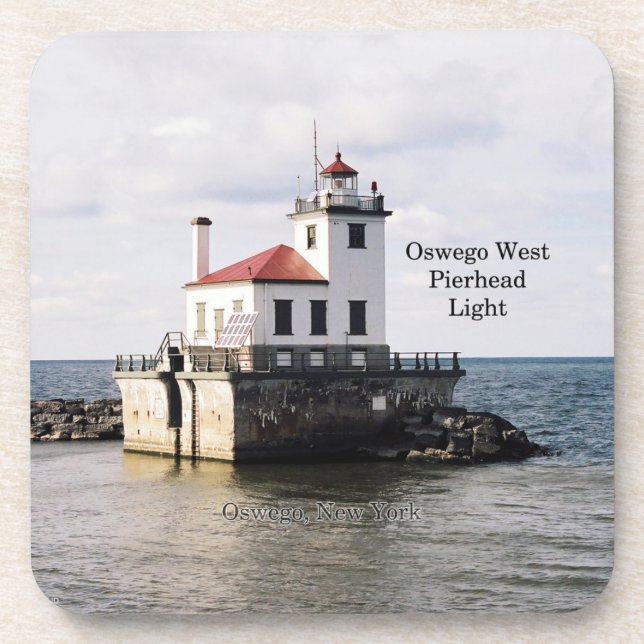 Posavasos Oswego West Pierhead Light 6 ruedas de plástico (Frente)