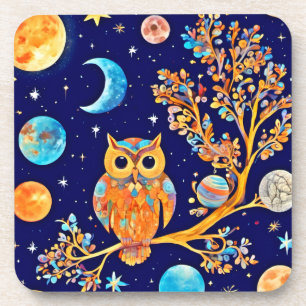 Posavasos Otherworldly Owl Art: Maravillas celestes