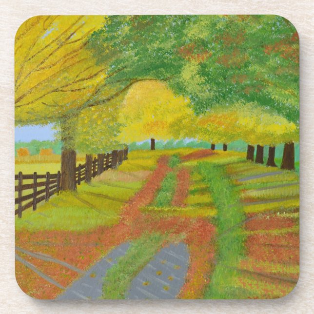 Posavasos Otoño - Hojas caídas (Frente)