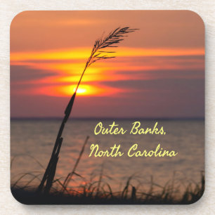 Posavasos Outer Banks North Carolina Beach Sunset Naranja Sk