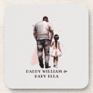 Posavasos Padre e hija negros personalizados