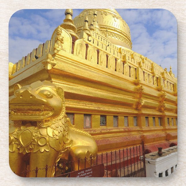 Posavasos Pagoda Shwezigon en Bagan, Bagan (Pagan), (Frente)