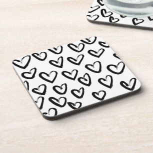 Posavasos Paint Stroke Heart Pattern